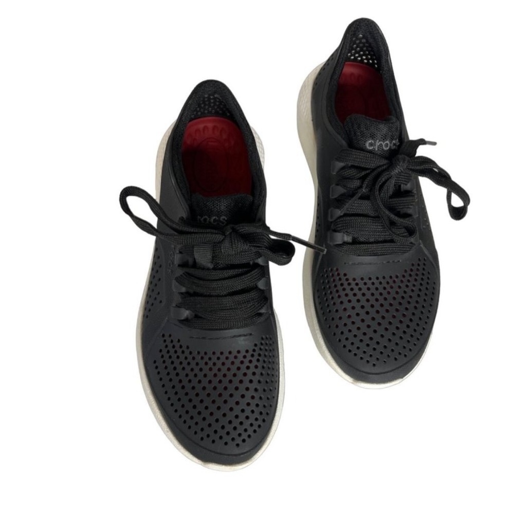 CROCS LiteRide Pacer Lace Up Sneaker in Black - Picture 2 of 9